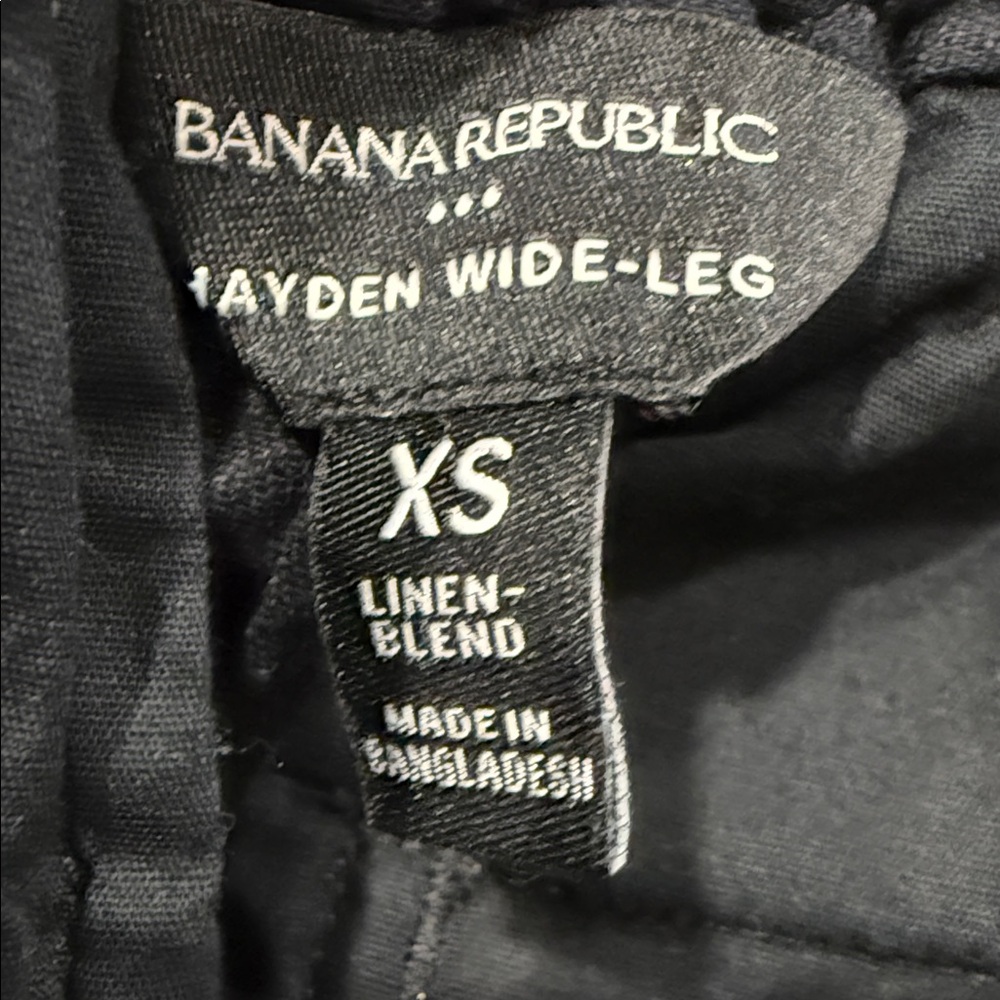 BANANA REPUBLIC Women’s HAYDEN WIDE-LEG LINEN-BLEND PULL-ON PANTS Black Size XS - Picture 3 of 8